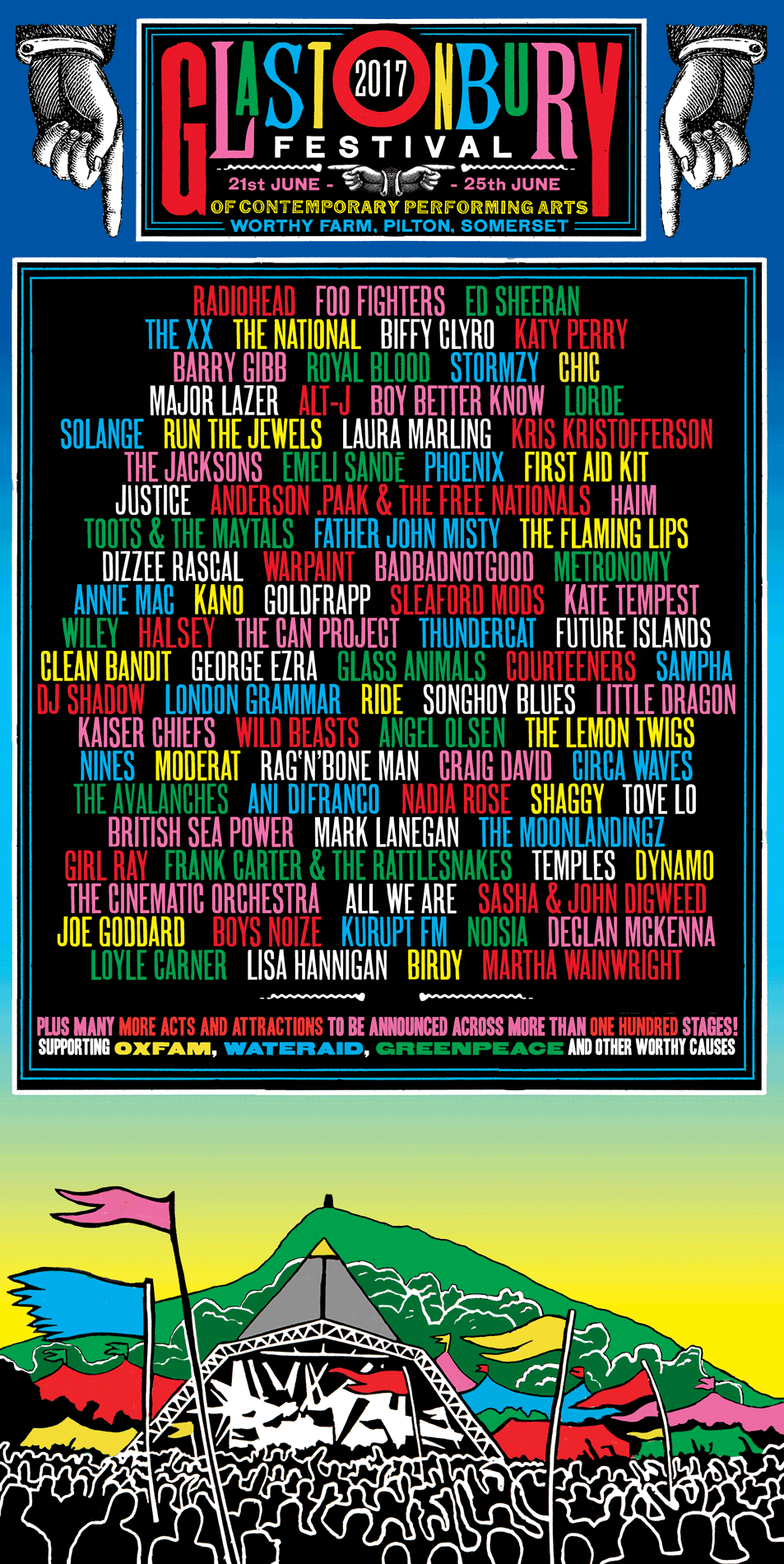 Image result for glastonbury festival full lineup 2017