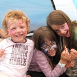 My three daughters in the tent.