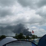 The local car yard fire, taken from Pennard Hill (luckilly wasnt in the festival!!)