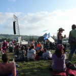 This pretty much summed up Glastonbury for me in 2008. Kicking back on the hill in front of the Pyramid Stage before a night of mayhem!