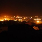 A night time view over Glastonbury