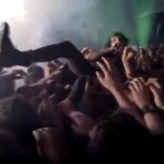 Crystal Castles Alice Glass performing on top of the audience at the dance east tent. An extraordinary Glastonbury experience!