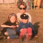 Mum, me and sister in the kids field