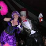 Stilt Walkers Alice Firefly and Gavin Priestley. Lost Vagueness Ballroom stage