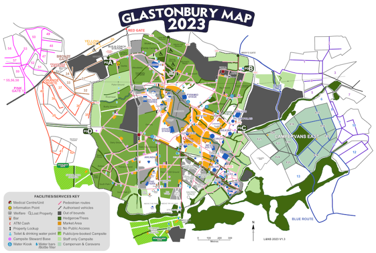 Maps Glastonbury Festival