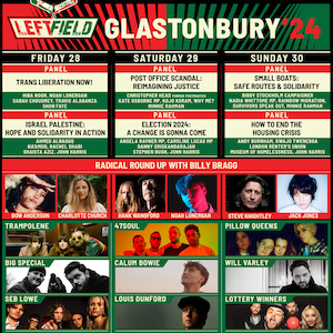 Here is the Left Field line-up for this year’s Festival